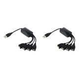 Cable Extensor Usb 2.0, 2 Unidades, 1 Conector Macho A 4 Con