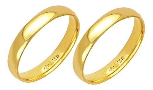 Par De Alianças Ouro 18k Tradicional Casamento Noivado 