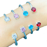 Pulsera Media Esclava Con Cubic Plata 925 Ideal Mujer Ps 254