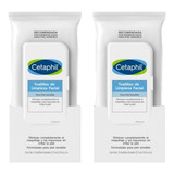 Combo X 2 Cetaphil Toallitas De Limpieza Facial 25 Unidades