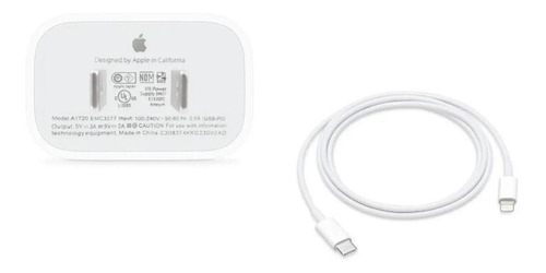 Cargador Para iPhone 20w + Cable C A Lighting 1m Original