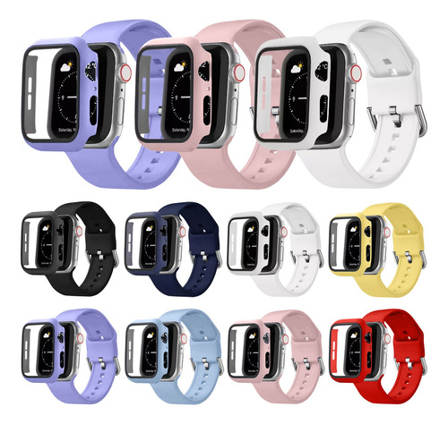 6 Piezas Correa Para Apple Watch + Funda Series 9 8 7 6 5 Se