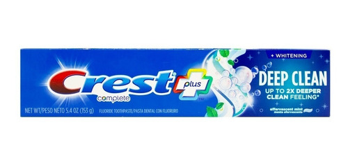 Crest Plus Pasta Dental Deep Clean Fluor Efervescente Local