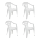 Combo 4 Cadeiras De Plastico Com Apoio Para Braços Iguape Br