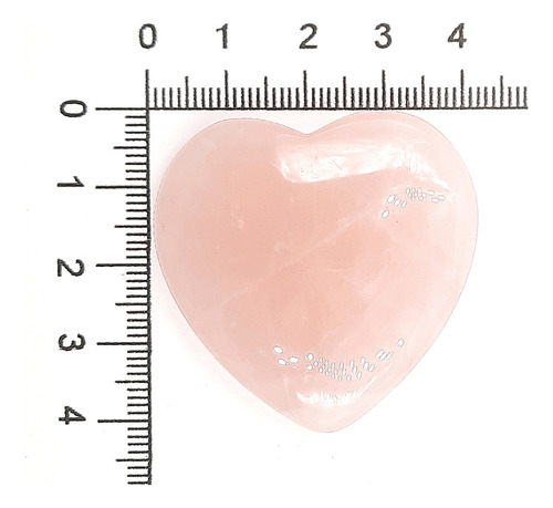 4 Cm - Corazón Cuarzo Rosa. Amor Sabiduría Bienestar