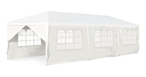 Toldo De 9x3 Mts Con Pared Carpa Fiestas Eventos Auto Blanco