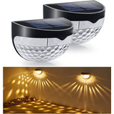 Pack 4 Aplique Foco Solar 6 Led Decoración Exterior Elegante