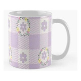 Taza X4 Diseño Floral Femenino A Cuadros De Búfalo, Cerezas,