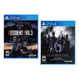 Combo Pack Resident Evil 3 Remake + Resident 6 Ps4 Nuevos*