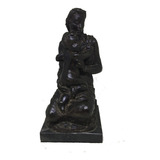 Antigua Figura Maternidad Petit Bronce Con Doble Sello A151