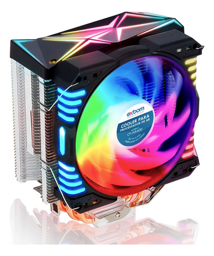 Cooler Universal Processador Gamer 4 Pinos Pwm Rgb Intel Amd