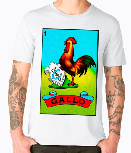 Playeras Cleen Alexer Loteria El Gallo Mexicanos Mod 33