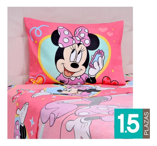 Sabanas Infantiles Minnie Mouse 1.5 Plaza