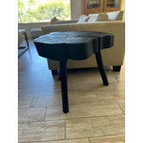 Mesa Auxiliar De Madera Quemada Laqueada