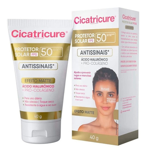 Cicatricure Protetor Solar Fps50 Antissinais Matte - 40g