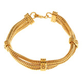 De Cadena De De Dos Brazalete De Mano Muñeca Hombre 02 Oro