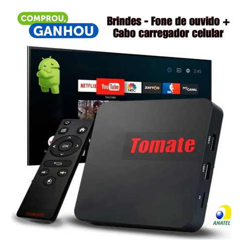 Promoção Smart Tv Box Tomate Ultra Hd 4k - Anatel + Brindes 