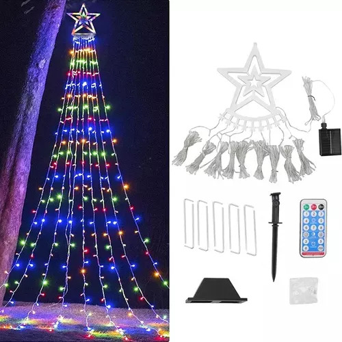 Lâmpada Led Em Cascata Em Forma De Estrela De Natal De 8 M