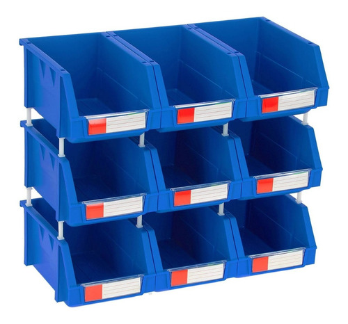 Pack De 9 Cajas Organizadoras De 15 X 24 X 12.5 Cm Azules