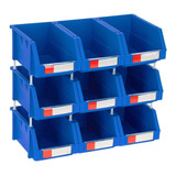 Pack De 9 Cajas Organizadoras De 15 X 24 X 12.5 Cm Azules