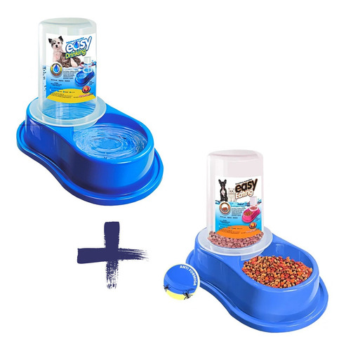 Kit Comedouro E Bebedouro Gatos Cães Anti-formiga Automático