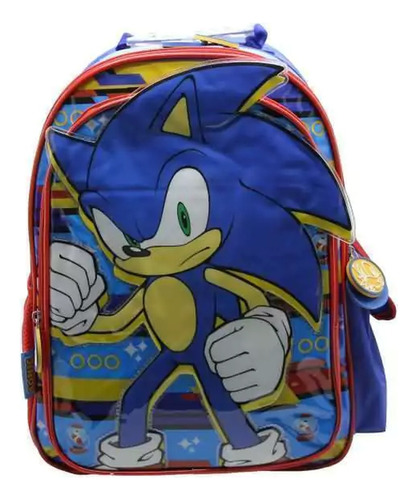 Mochila Escolar Cresko Sonic Games Sega Niño 16 Pulgadas