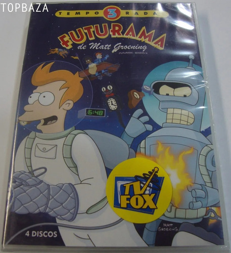 Dvd Original: Futurama 3ª Temporada Completa - Box 4 Dvd's