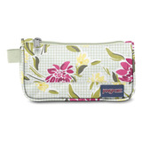 Lapicera Jansport Estuchera Escolar Medium Accessory Pouch Color Verde Claro / Flores Liso