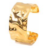 Bracelete Feminino Martelado Banhado Ouro 18k + Brinde