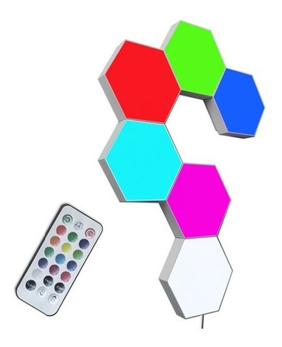 Luz Led Modular Gamer Tactil Rgb Hexagonal Kit 6 Piezas