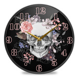 Reloj De Pared Con Diseño De Calavera De Flores, Diseño D.