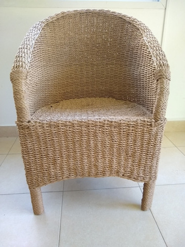 Sillón Niza Tejido En Fibra Kraft (símil Ratan) Mycdeco_home