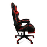 Silla Gamer Azul Reclinable Giratoria Con Descansa Pies