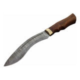 Cuchillo Tipo Kukri De 33 Cm Y Acero Damasco