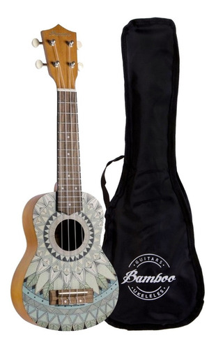 Ukulele Soprano Bamboo U-21-jade Linden Con Funda Incluida