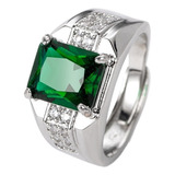 Calidad Anillo Hombre Jade Joyería Plata