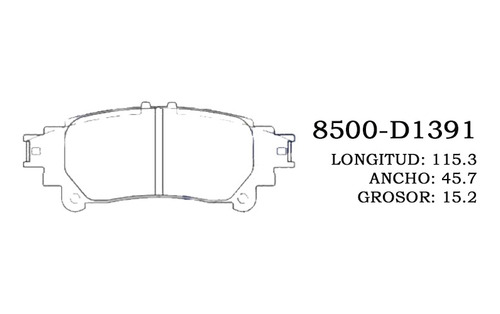 Pastilla De Freno Trasera Toyota Highlander 14 Al 16 8500  Foto 2