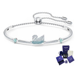 Pulsera Iconic Swan Cisne Rodio Swarovski + Kit De Regalo