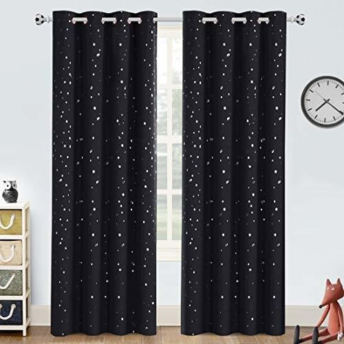 Cortinas Opacas Infantiles Estrellas Plateadas.