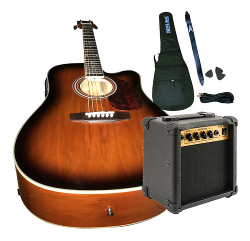 Combo Guitarra Electroacustica Fthfg558a + Amplificador 10w