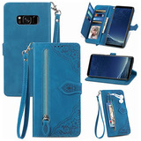 Funda Cartera Para Samsung Galaxy S8 Plus Azul Piel Sintetic