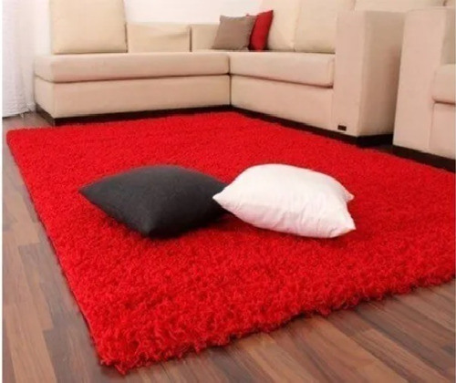 Alfombras Livianas Peludita  180x200cm Roja +  Envio Gratis