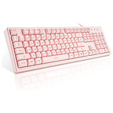 Teclado Rosa Basaltech Con Retroiluminación Led De 7 Colores