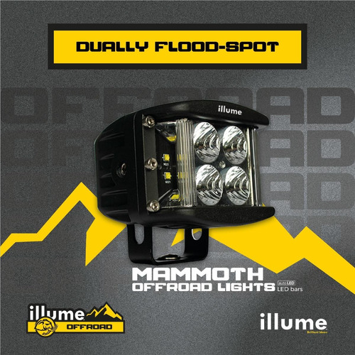 Faros Auxiliares Dually Flood Spot Led Illume Mammoth Moto 