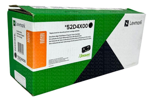 Cartucho De Toner Lexmark 52d4x00  Nvo. Fact Sust 62d4x00