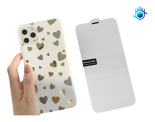 Funda Para iPhone Corazon Brillos Resistente Mujer Protector