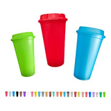 50 Vasos Cafeteros De Plástico Reusables De 16 Oz