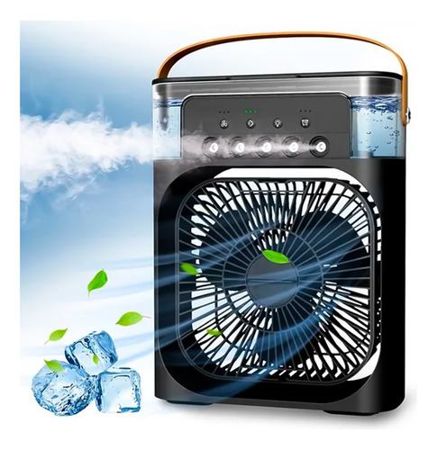 Mini Climatizador De Ar Umidificador Reservatório Água Gelo Cor Preto 110v/220v
