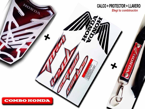 Combo Calcos Original Honda Titan 2011 + Protector + Llavero