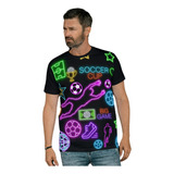 Camiseta Gamer Neon Videogame Jogos Online Retro Brilha